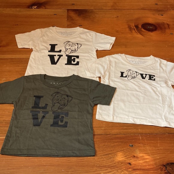 NWOT! SMALL RUMBLE 2T Screenprinted T-Shirt Tee Pitbull Dog Organic SS - Picture 2 of 10